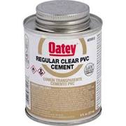 ADHESIVE, REGULAR CLEAR PVC SOLVENT CEMENT, 8 OZ, OATEY P/N 31013