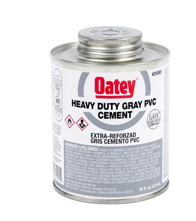CEMENT, PVC, HEAVY DUTY GRAY, SOLVENT, 1 PINT, OATEY CO. # 31095