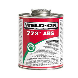 ADHESIVE, ABS PLASTIC PIPE CEMENT, 1/2 PINT