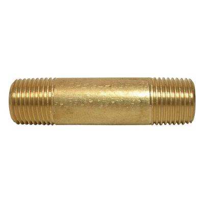 NIPPLE, PIPE, 1/2 IN NPT X CLOSE, SCH 40, BRASS, ASTM B687