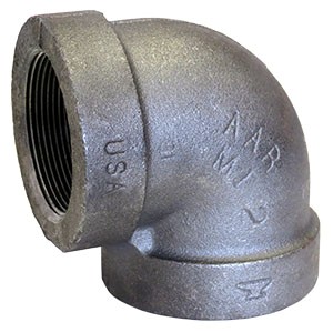 ELBOW, BLACK, , NPT., 90 DEG., 300 LB., MALLEABLE IRON, ASTM A197