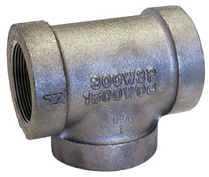 TEE, BLACK,  NPT, 300 LB, MALLEABLE IRON, ASTM A197