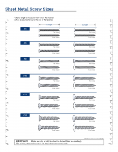 Eagle Rock Specialties | Sheet Metal Screw Sizes