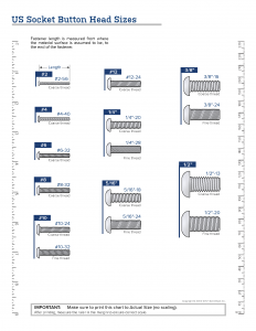 Eagle Rock Specialties | Socket Button Head Sizes