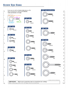 Eagle Rock Specialties | Screw Eye Sizes