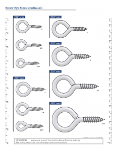 Eagle Rock Specialties | Screw Eye Sizes